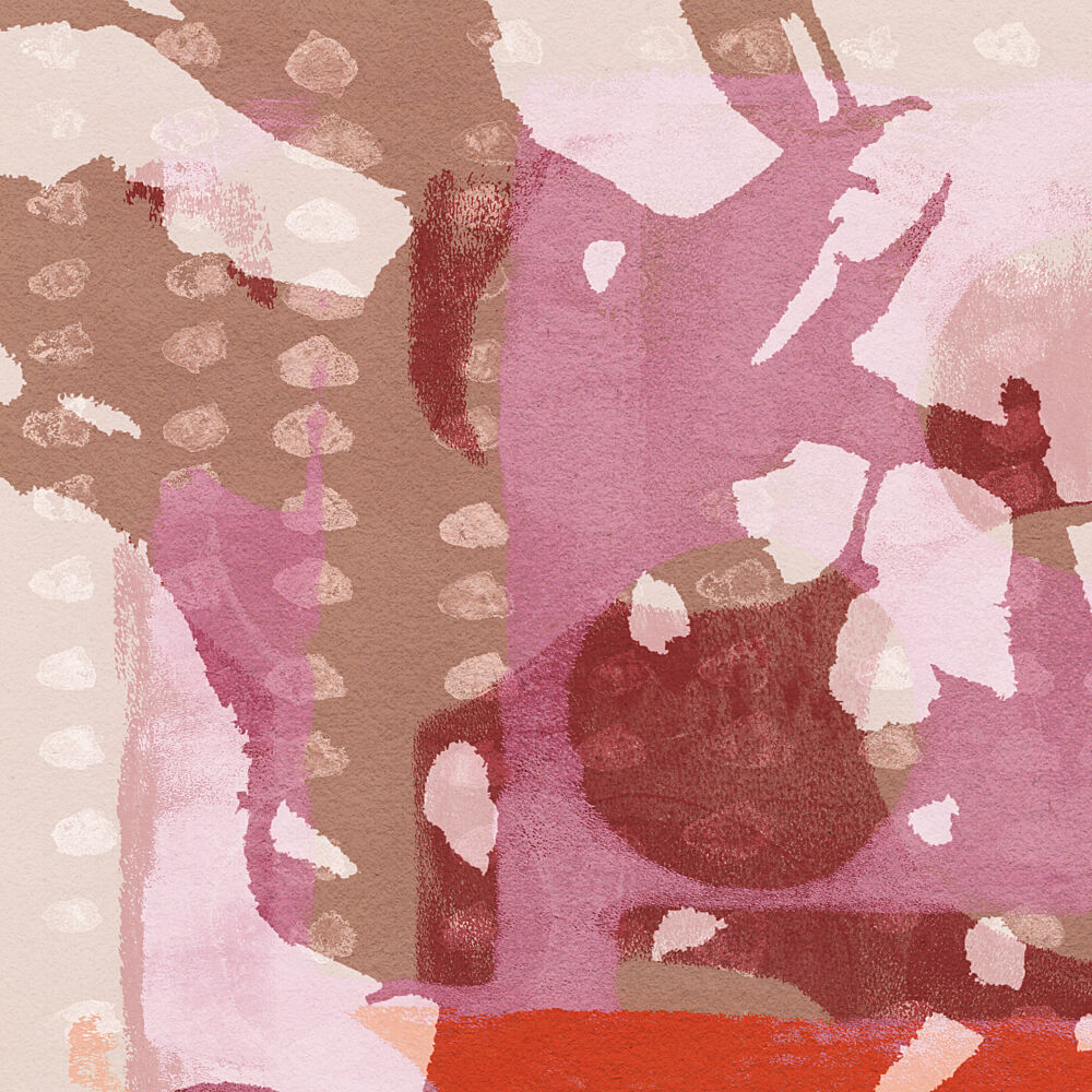 Abstract Botanical Art in Pink, Beige, Orange art print by Dina Dankers for $57.95 CAD