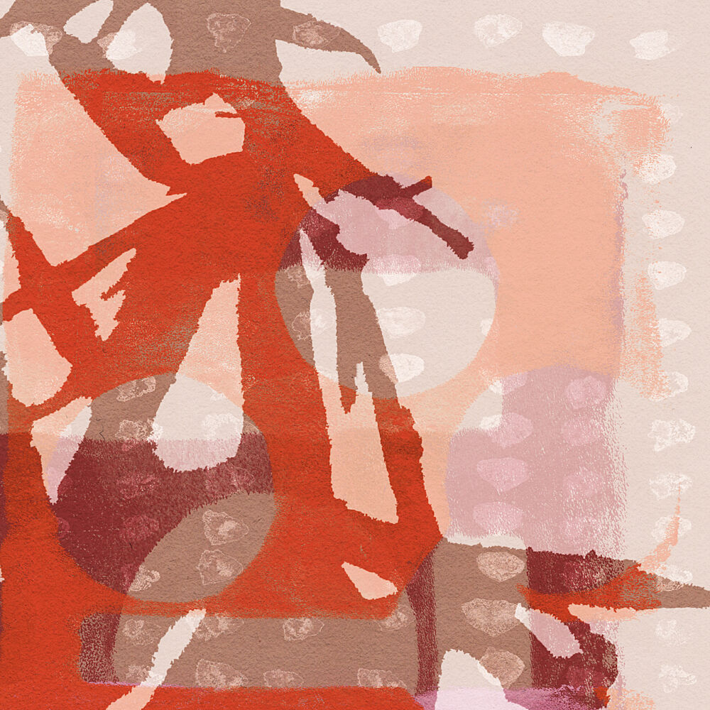 Abstract Red Orange Forms art print by Dina Dankers for $57.95 CAD
