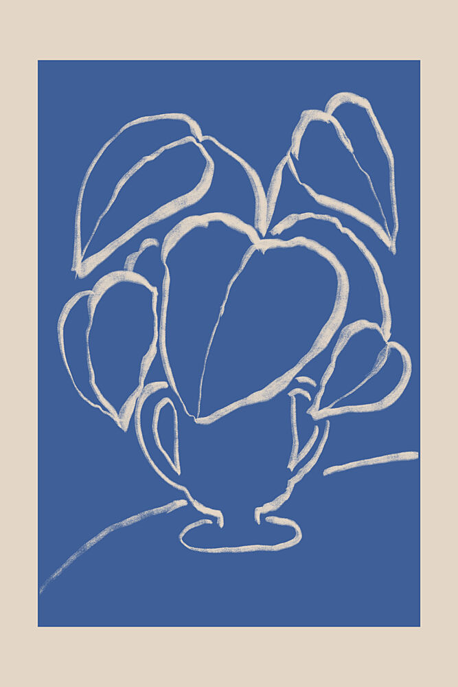 Blue Botanical Vase art print by Melloi Art Prints for $57.95 CAD
