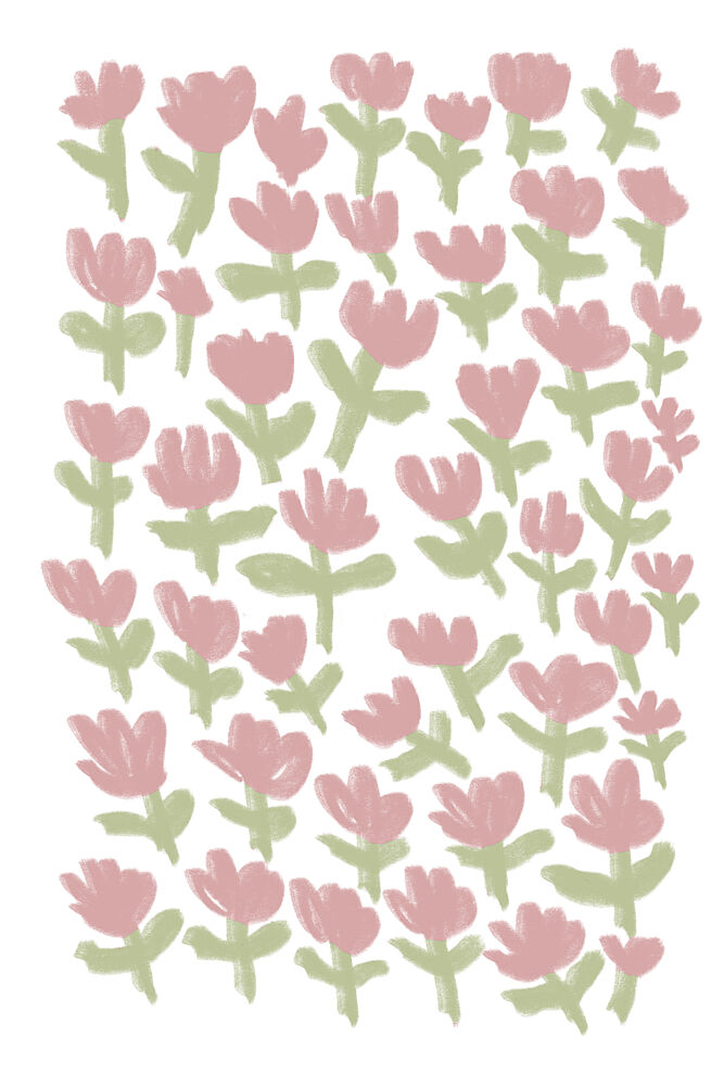 Pink Floral Pattern art print by Melloi Art Prints for $57.95 CAD