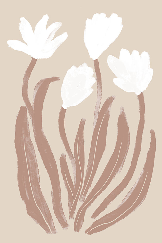 Minimalist White Blooms art print by Melloi Art Prints for $57.95 CAD