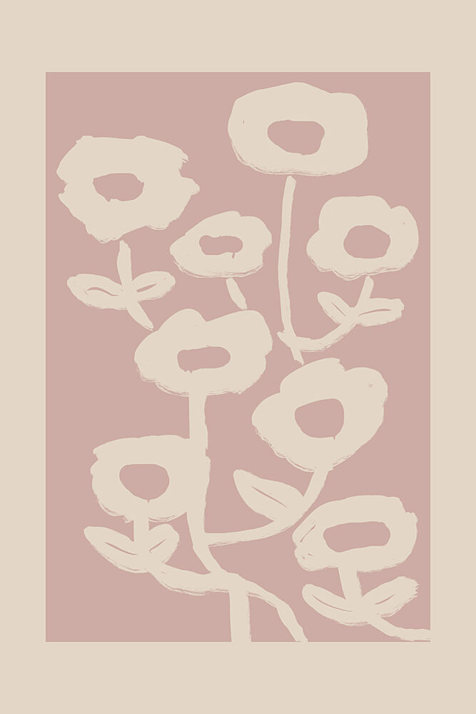 Minimalist Pink Blooms art print by Melloi Art Prints for $57.95 CAD