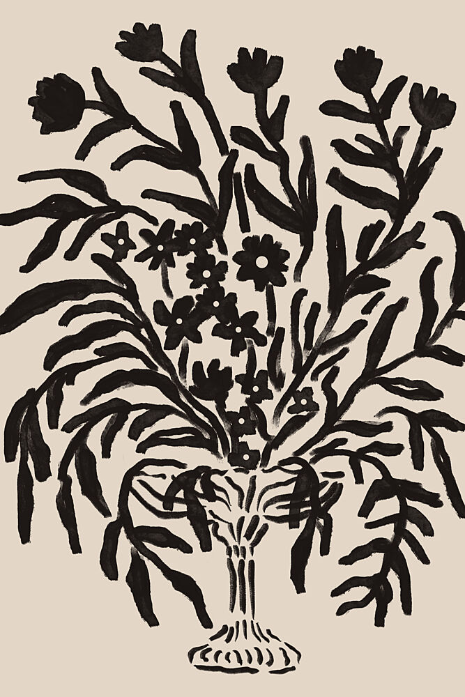 Black Floral Vase art print by Melloi Art Prints for $57.95 CAD
