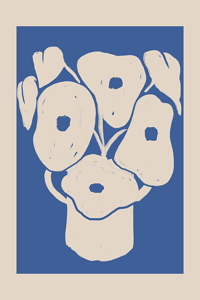 Abstract Blue Flowers art print by Melloi Art Prints for $57.95 CAD
