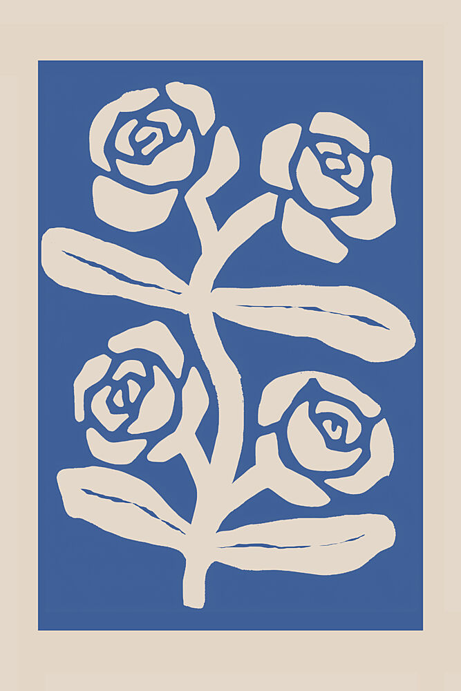 Abstract Blue Roses art print by Melloi Art Prints for $57.95 CAD