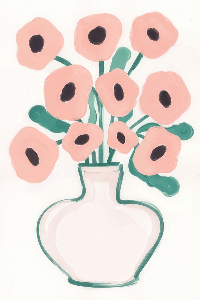 Abstract Pink Poppies art print by Melloi Art Prints for $57.95 CAD