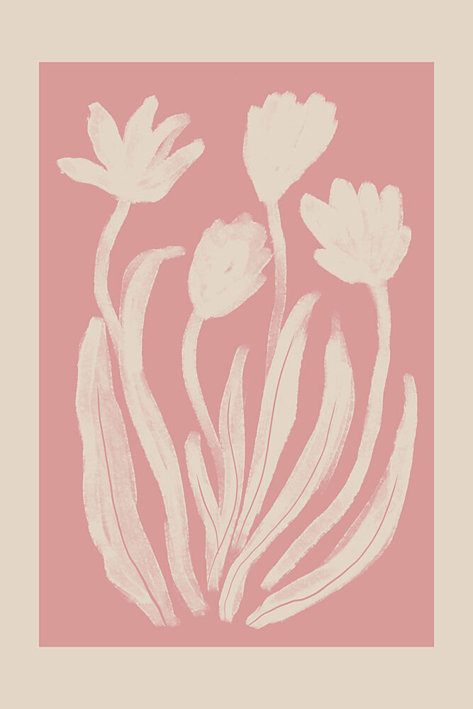 Minimalist Pink Flowers art print by Melloi Art Prints for $57.95 CAD