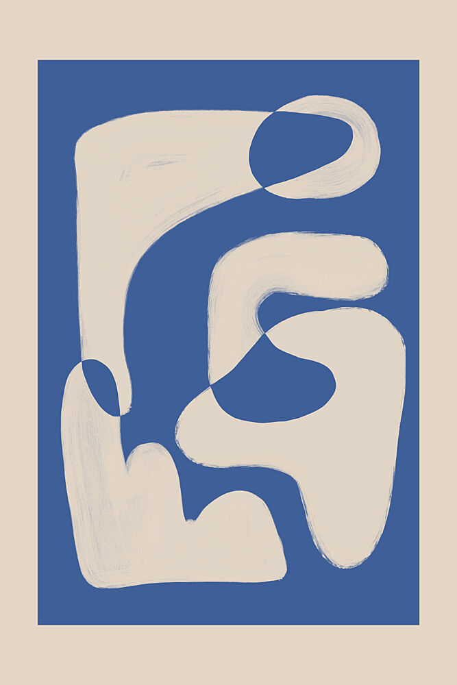 Organic Blue Shapes art print by Melloi Art Prints for $57.95 CAD