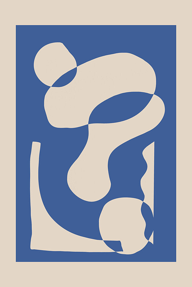 Abstract Blue Shapes art print by Melloi Art Prints for $57.95 CAD