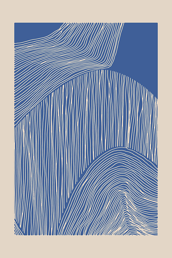Abstract Blue Lines art print by Melloi Art Prints for $57.95 CAD