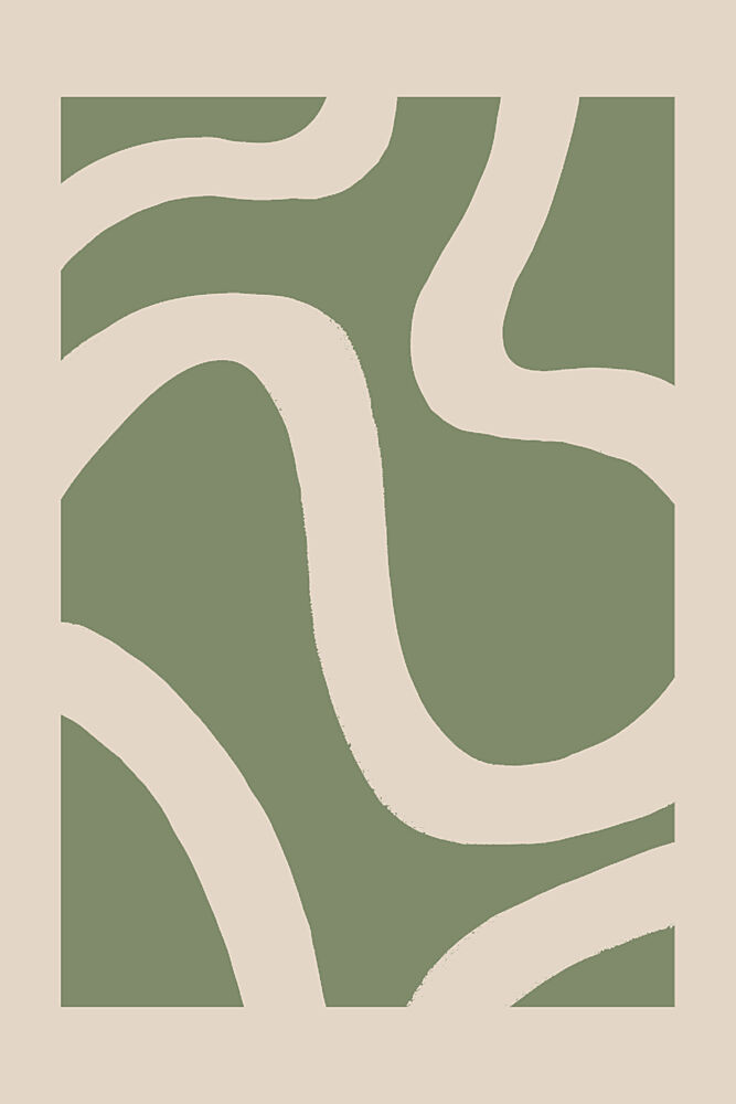Minimal Green Waves art print by Melloi Art Prints for $57.95 CAD