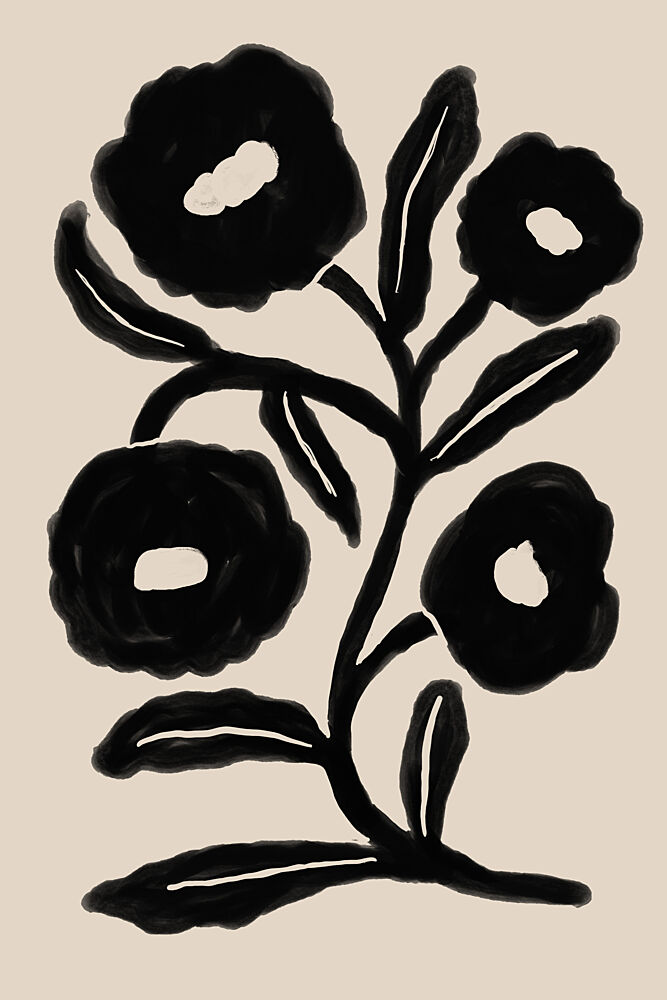 Abstract Black Blooms art print by Melloi Art Prints for $57.95 CAD