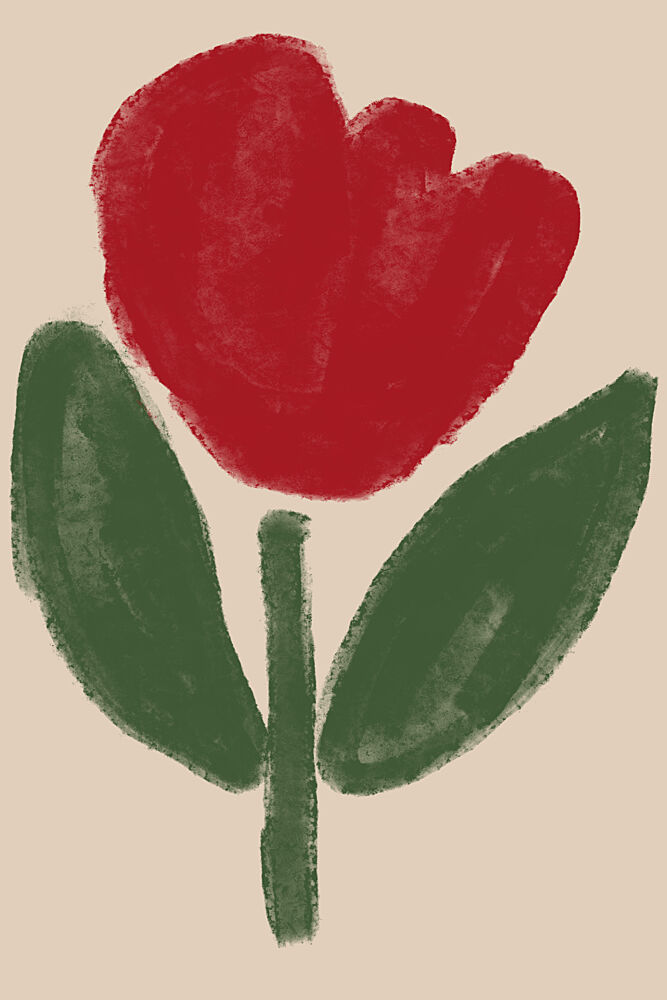 Abstract Red Tulip art print by Melloi Art Prints for $57.95 CAD