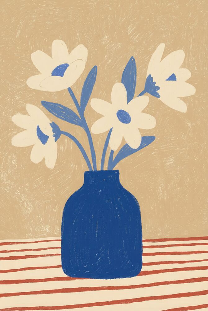 Striped Table Flower Vase art print by Melloi Art Prints for $57.95 CAD