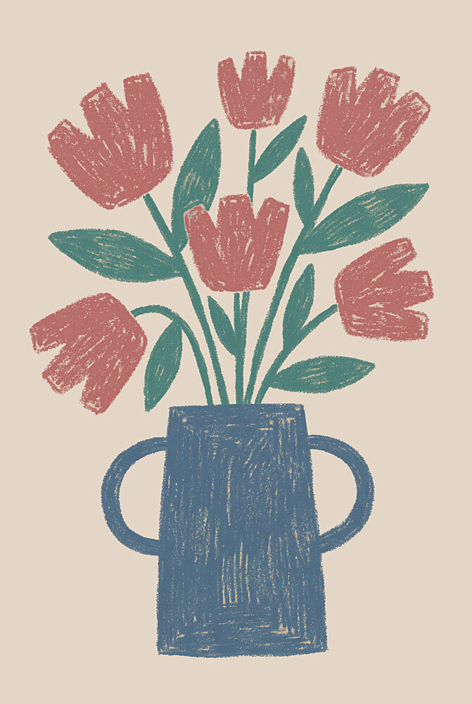 Abstract Floral Vase art print by Melloi Art Prints for $57.95 CAD