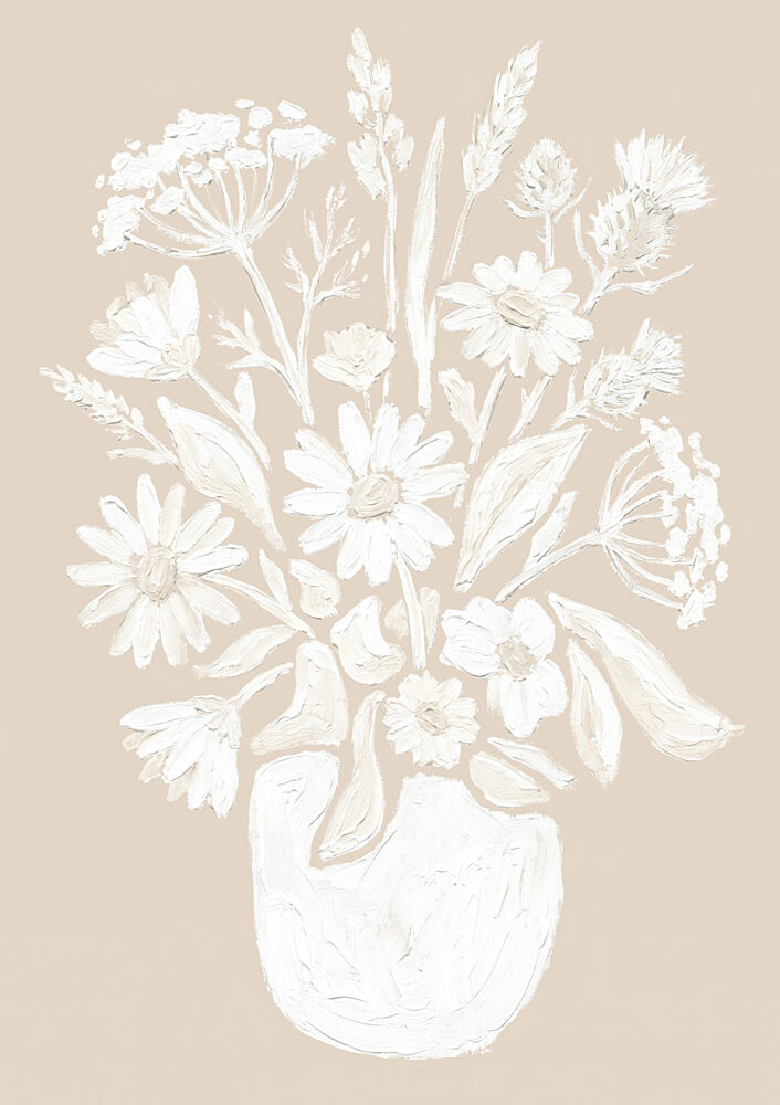 Neutral Wildflower Bouquet art print by Melloi Art Prints for $57.95 CAD