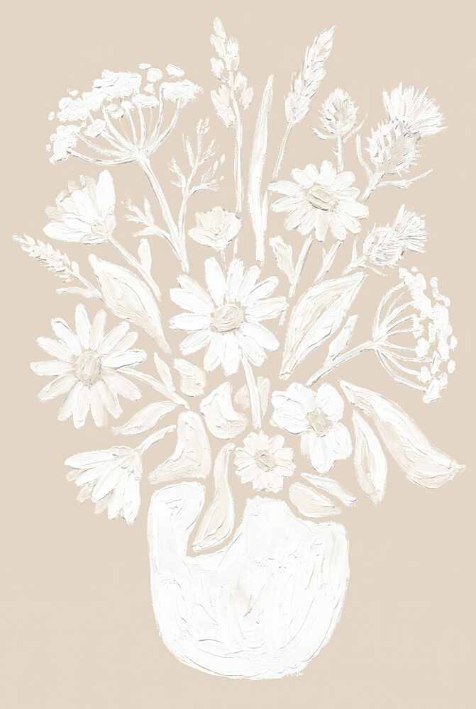 White Wildflower Bouquet art print by Melloi Art Prints for $57.95 CAD