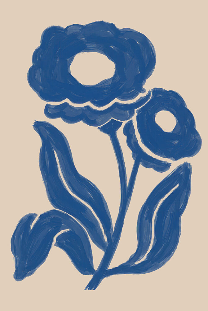 Abstract Blue Flowers art print by Melloi Art Prints for $57.95 CAD