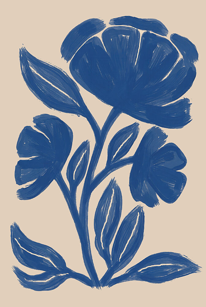 Abstract Blue Flowers art print by Melloi Art Prints for $57.95 CAD
