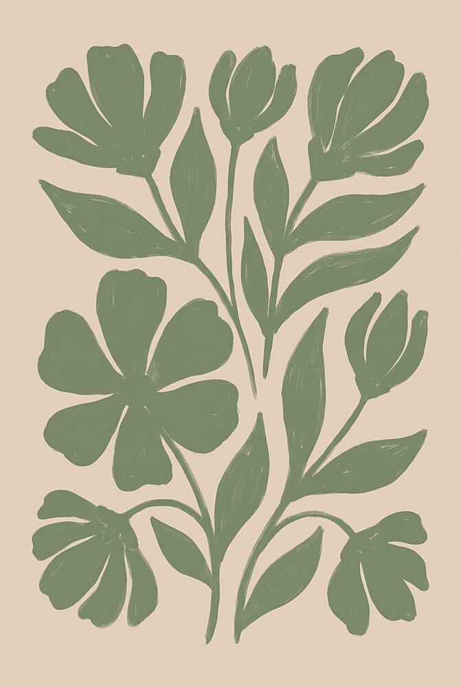 Sage Green Blooms art print by Melloi Art Prints for $57.95 CAD