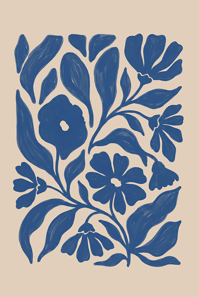 Blue Floral Bloom art print by Melloi Art Prints for $57.95 CAD