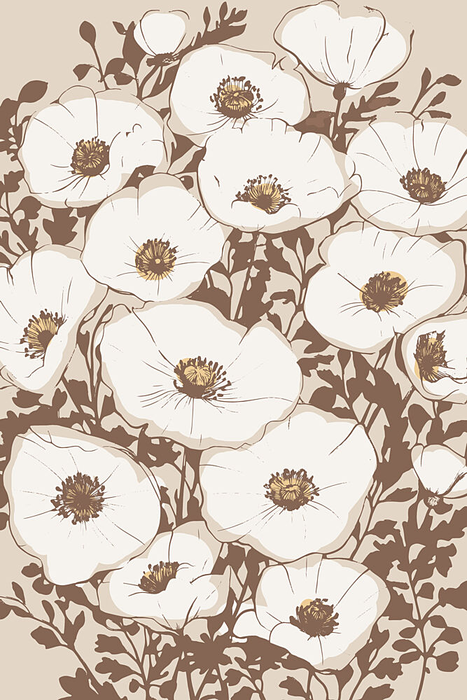 Elegant White Poppies art print by Melloi Art Prints for $57.95 CAD