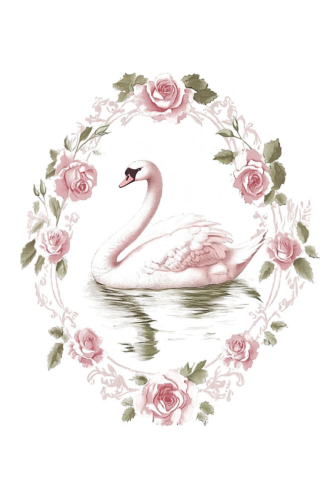 Swan Rose Elegance art print by Melloi Art Prints for $57.95 CAD