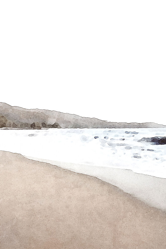 Serene Beach Landscape art print by Melloi Art Prints for $57.95 CAD