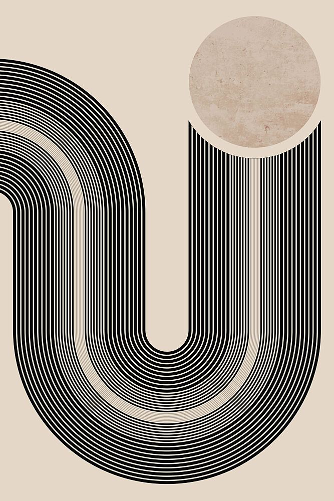 Neutral Geometric Flow art print by Melloi Art Prints for $57.95 CAD