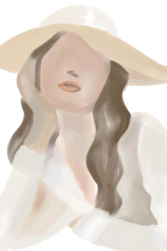 Elegant Woman in Hat art print by Melloi Art Prints for $57.95 CAD