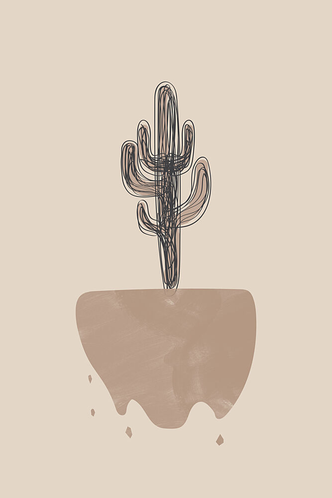 Boho Cactus Drawing art print by Melloi Art Prints for $57.95 CAD