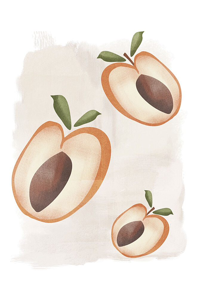Watercolor Sliced Peaches art print by Melloi Art Prints for $57.95 CAD