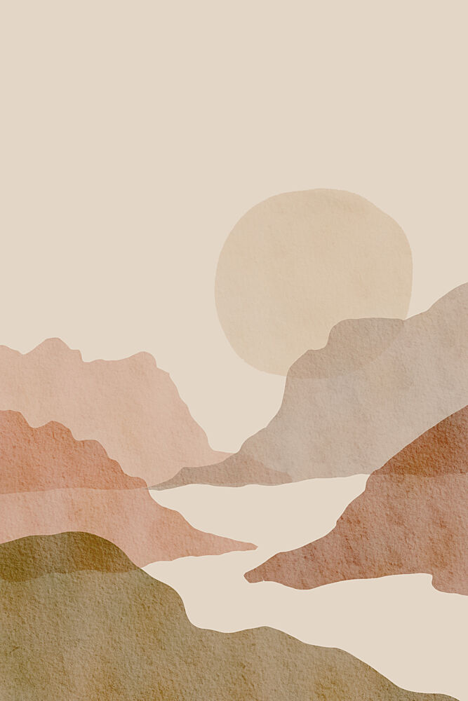Warm Mountain Landscape art print by Melloi Art Prints for $57.95 CAD