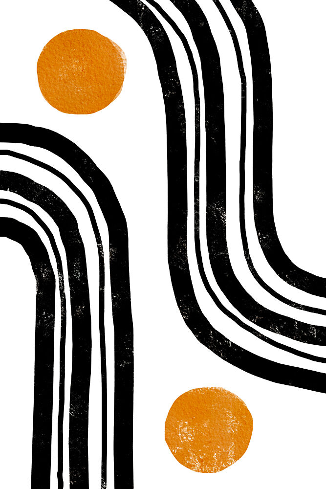 Abstract Orange Curves art print by Melloi Art Prints for $57.95 CAD