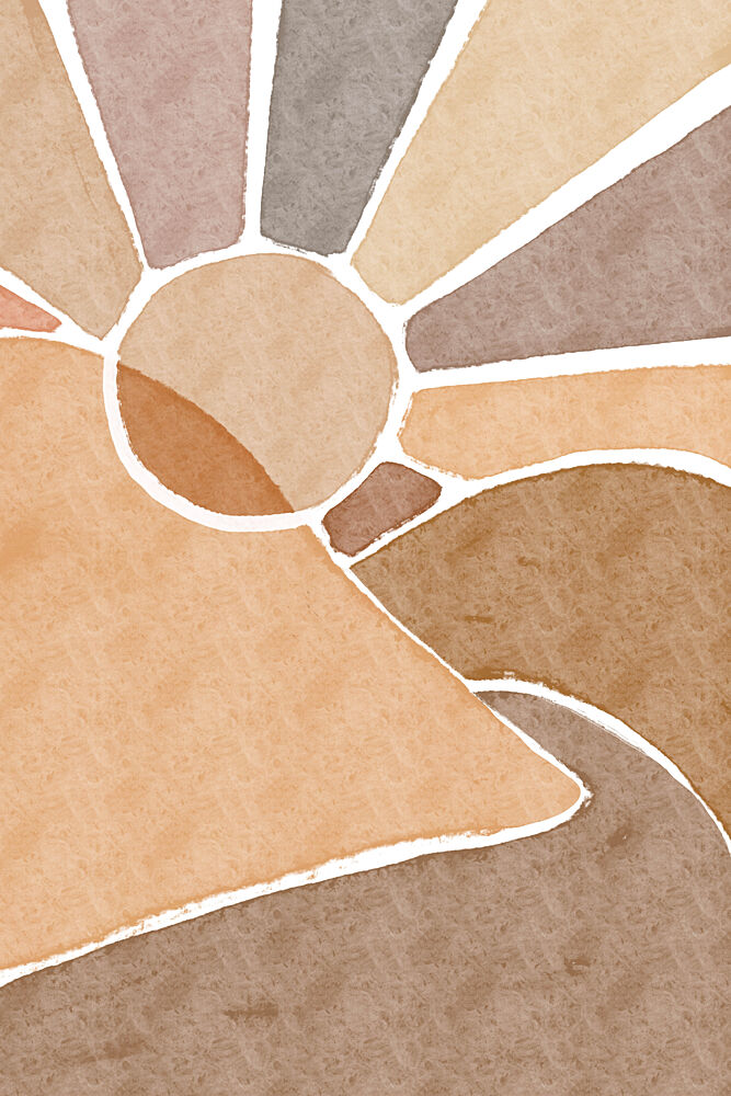 Warm Geometric Sunrise art print by Melloi Art Prints for $57.95 CAD