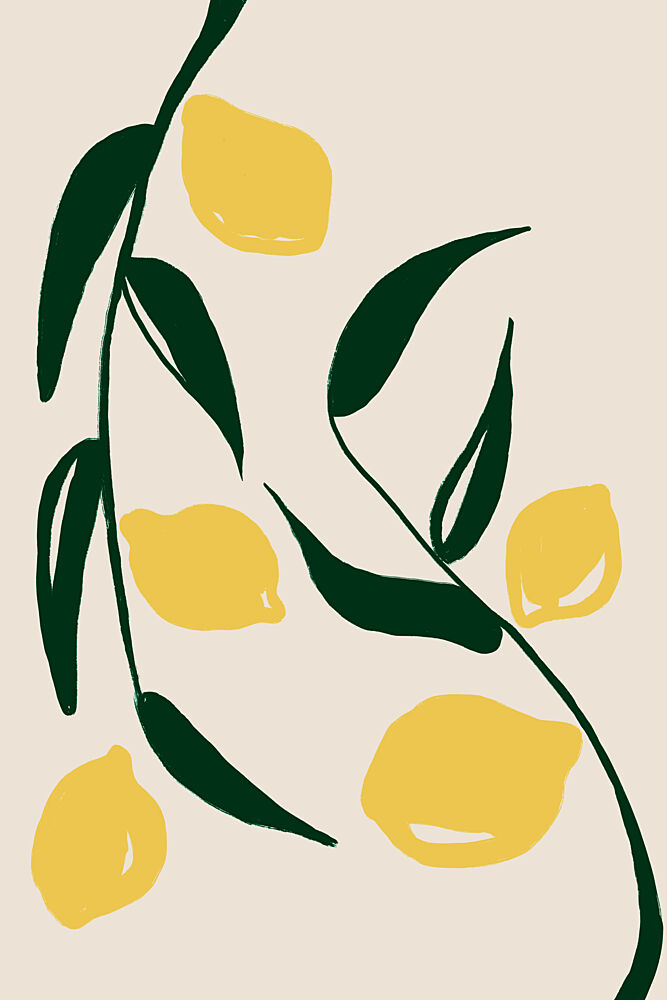 Fresh Lemon Branches art print by Melloi Art Prints for $57.95 CAD