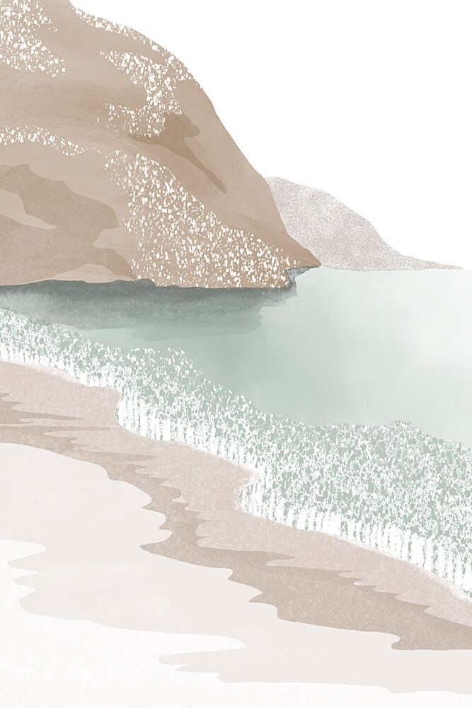 Calm Coastal Beach art print by Melloi Art Prints for $57.95 CAD