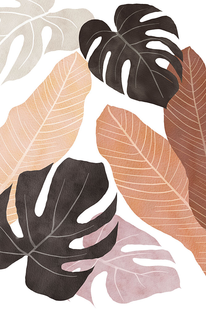 Earthy Tropical Leaves art print by Melloi Art Prints for $57.95 CAD
