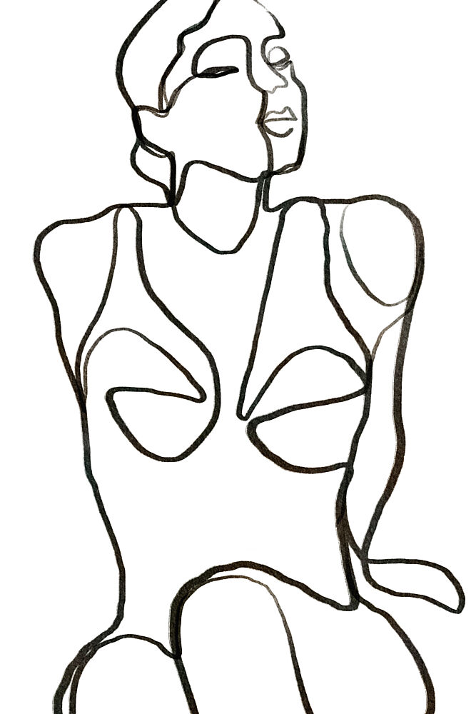 Continuous Line Woman art print by Melloi Art Prints for $57.95 CAD
