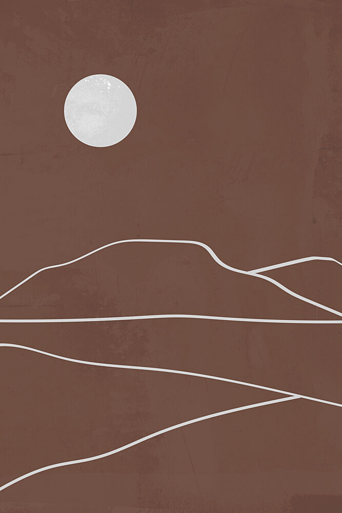 Minimalist Desert Moon art print by Melloi Art Prints for $57.95 CAD