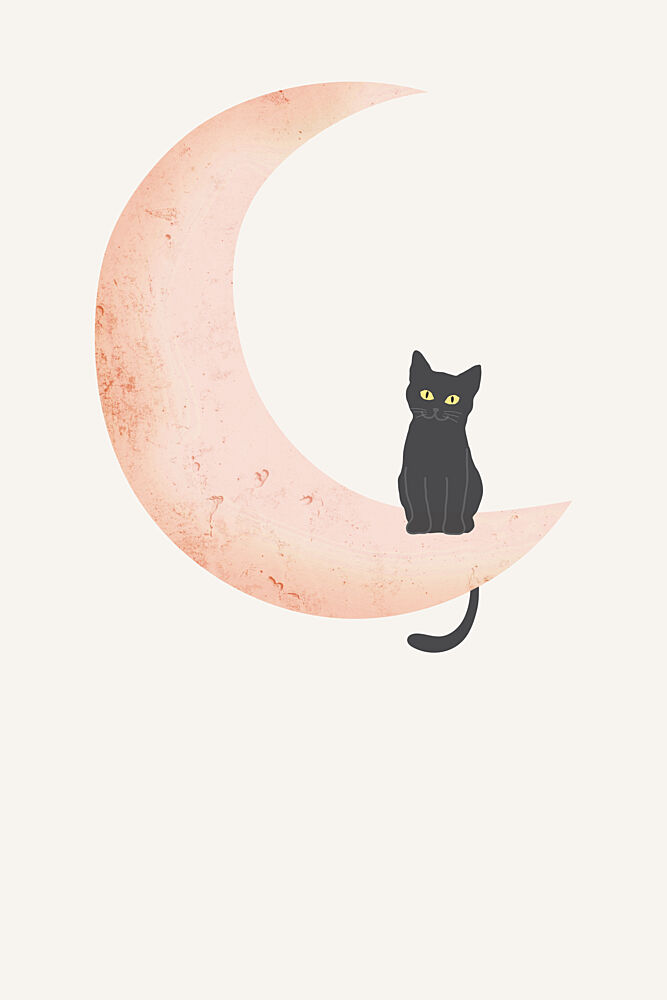 Black Cat on Moon art print by Melloi Art Prints for $57.95 CAD