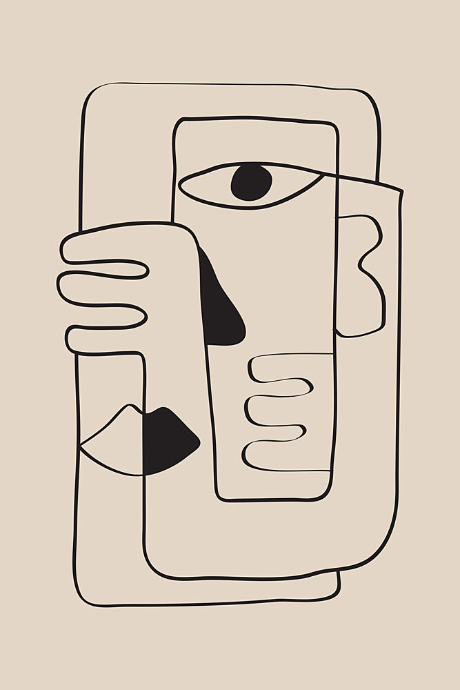 Abstract Line Face art print by Melloi Art Prints for $57.95 CAD