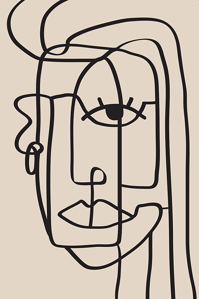Modern Line Art Portrait art print by Melloi Art Prints for $57.95 CAD