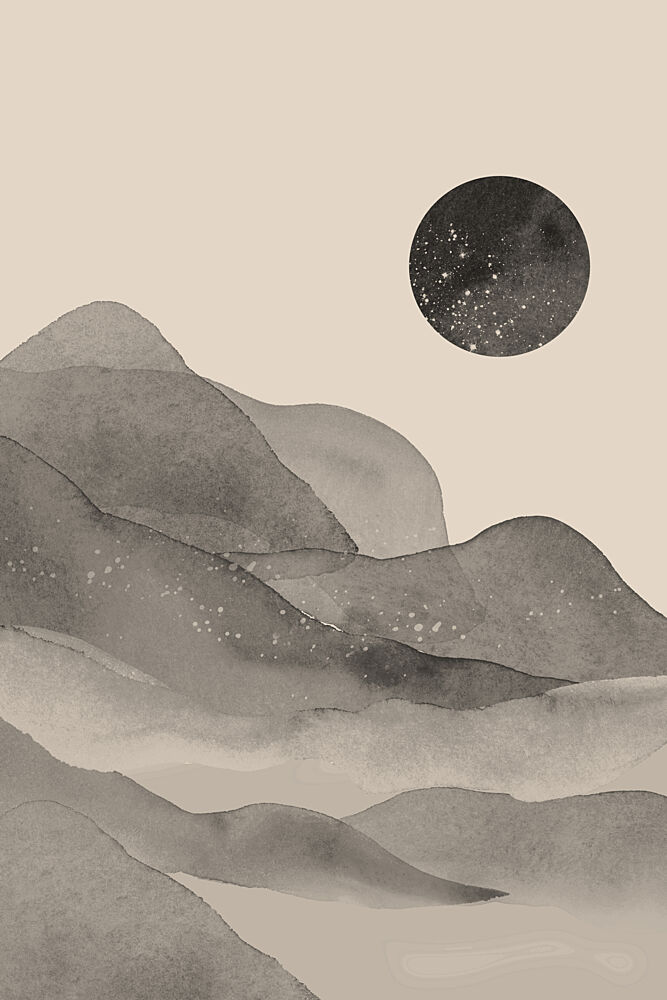Misty Mountain Moon art print by Melloi Art Prints for $57.95 CAD