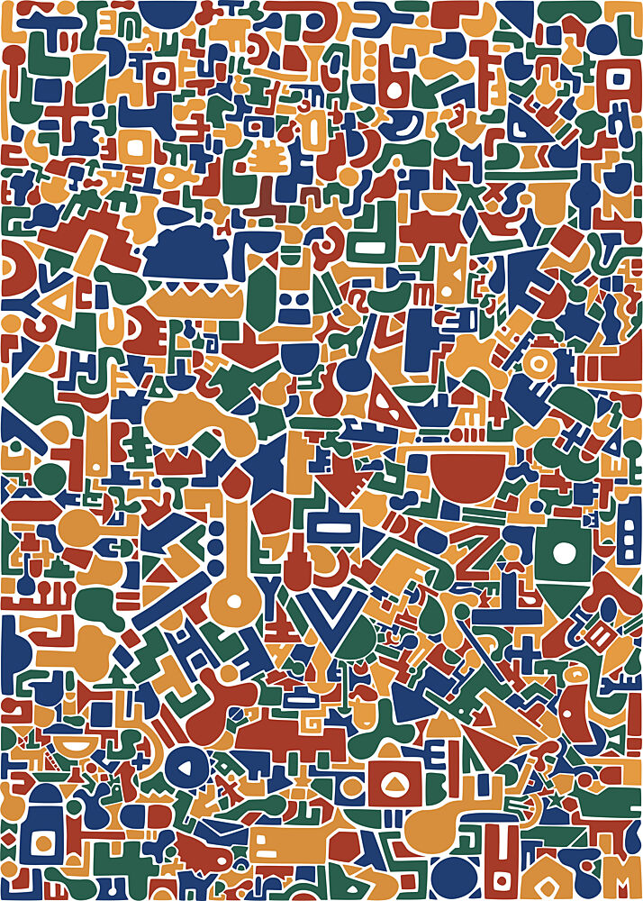 Vibrant Geometric Puzzle art print by Matthew Griffiths for $57.95 CAD