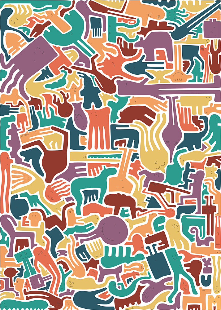 Lively Abstract Figures art print by Matthew Griffiths for $57.95 CAD