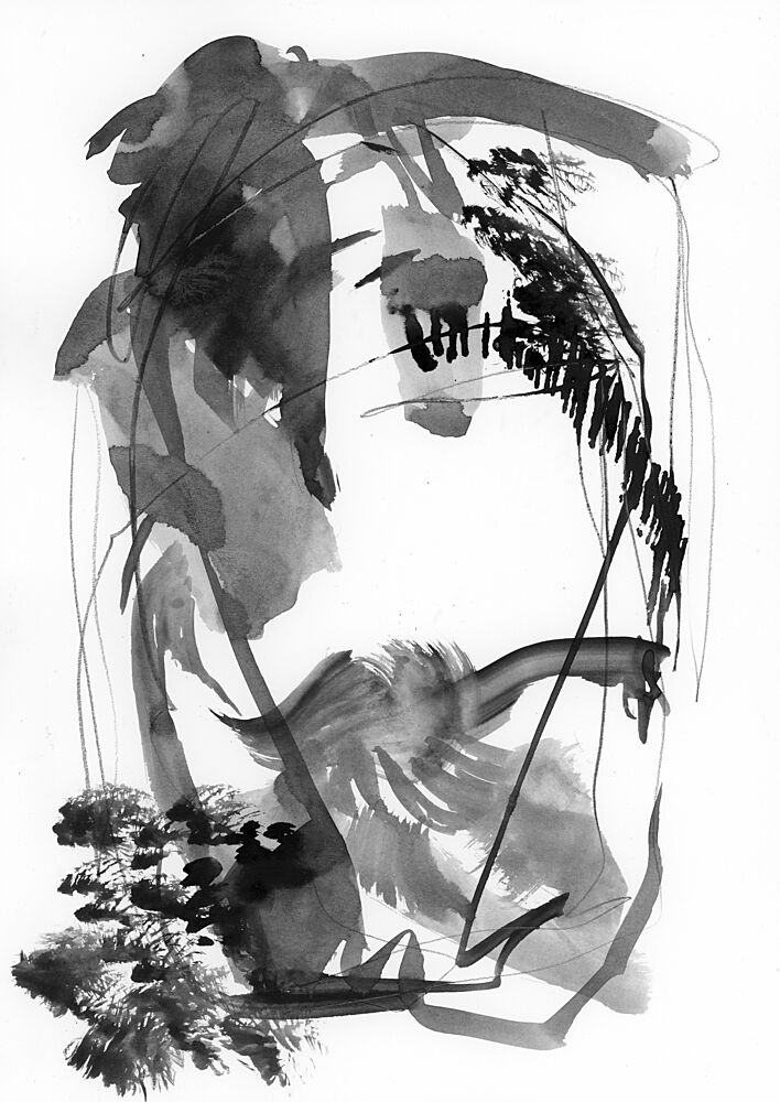 Flowing Zen Ink Forms art print by Ghazal Riyazi for $57.95 CAD