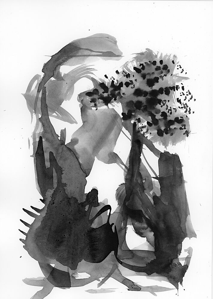 Dark Ink Abstraction art print by Ghazal Riyazi for $57.95 CAD