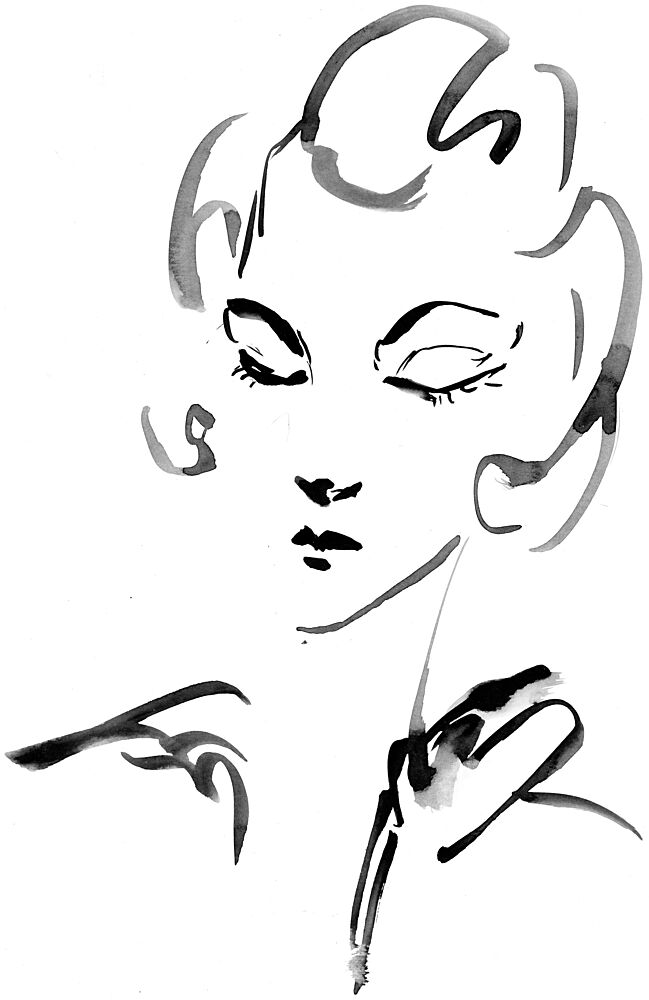 Serene Female Sketch art print by Ghazal Riyazi for $57.95 CAD
