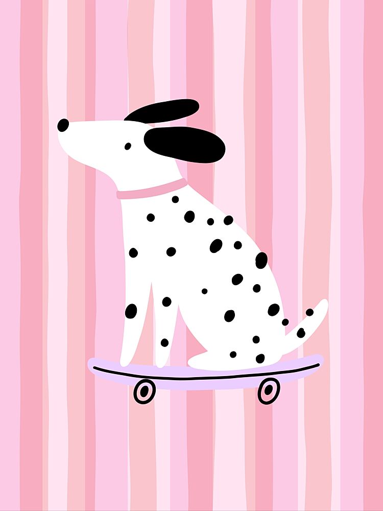 Cute Skater Dalmatian art print by Thea.candles@outlook.com for $57.95 CAD